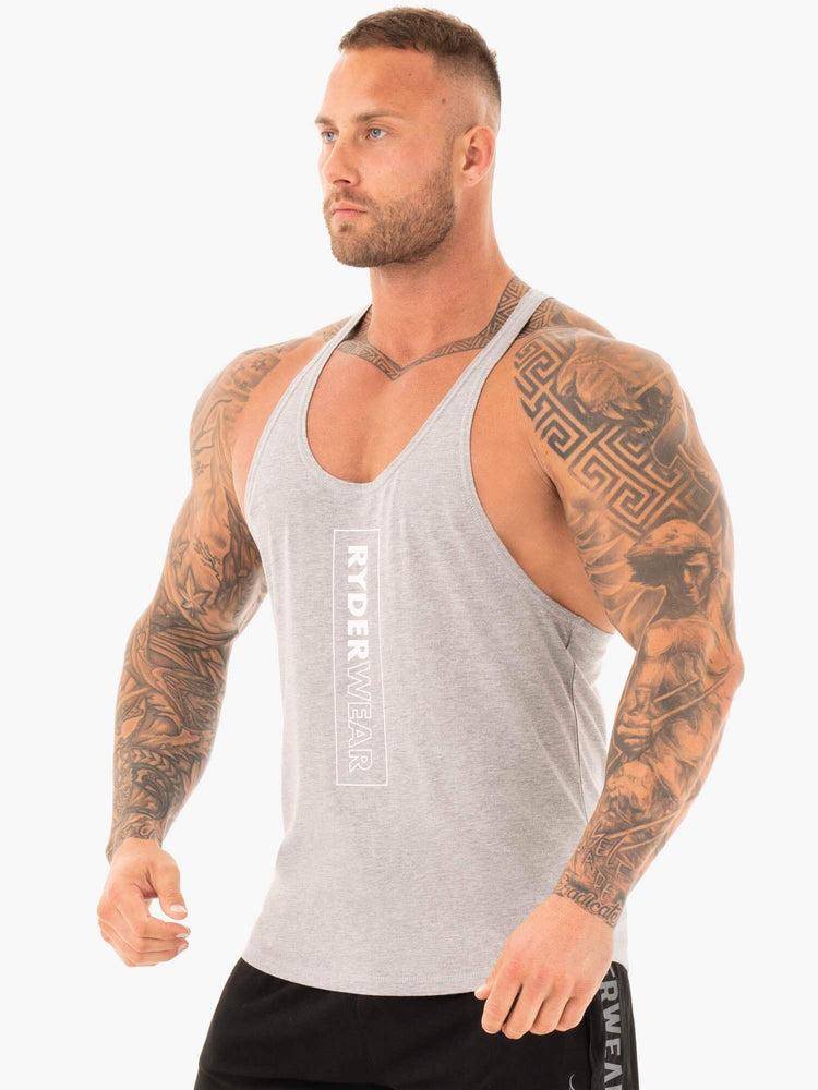 Podkoszulki Męskie Ryderwear Men Tanks Flex T-Back Gym Stringers Szare | PL2636EX