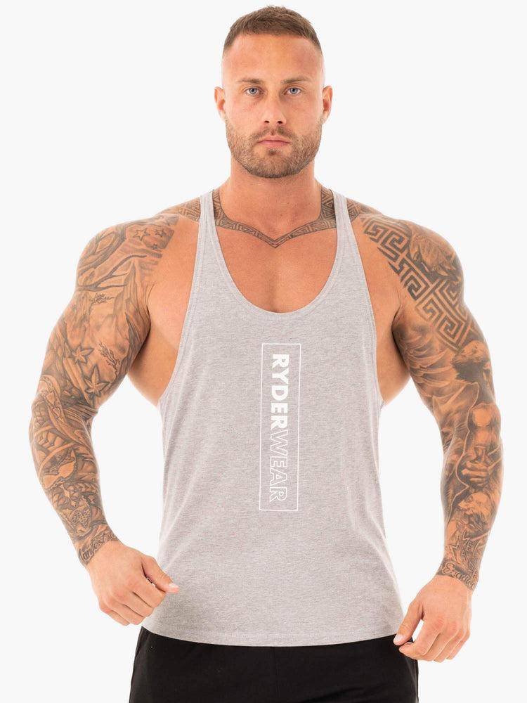 Podkoszulki Męskie Ryderwear Men Tanks Flex T-Back Gym Stringers Szare | PL2636EX