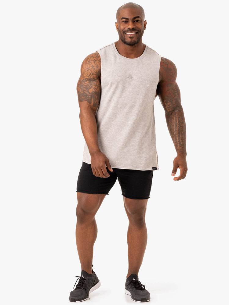 Podkoszulki Męskie Ryderwear Men Tanks Force Fleece Tank Szare | PL3035EX