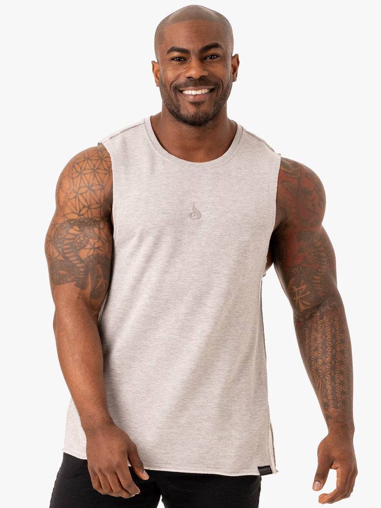 Podkoszulki Męskie Ryderwear Men Tanks Force Fleece Tank Szare | PL3035EX