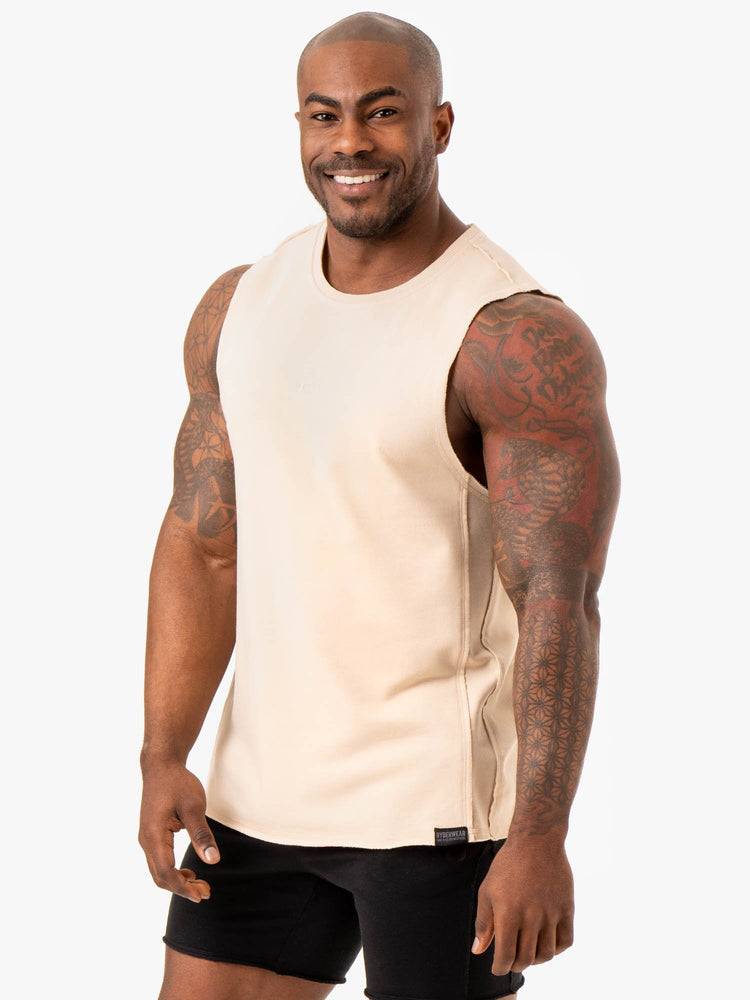 Podkoszulki Męskie Ryderwear Men Tanks Force Fleece Tank Brązowe | PL3036WY