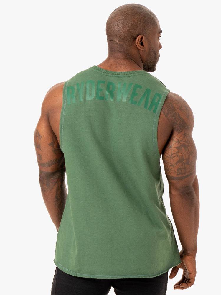 Podkoszulki Męskie Ryderwear Men Tanks Force Fleece Tank Zielone | PL3038MA