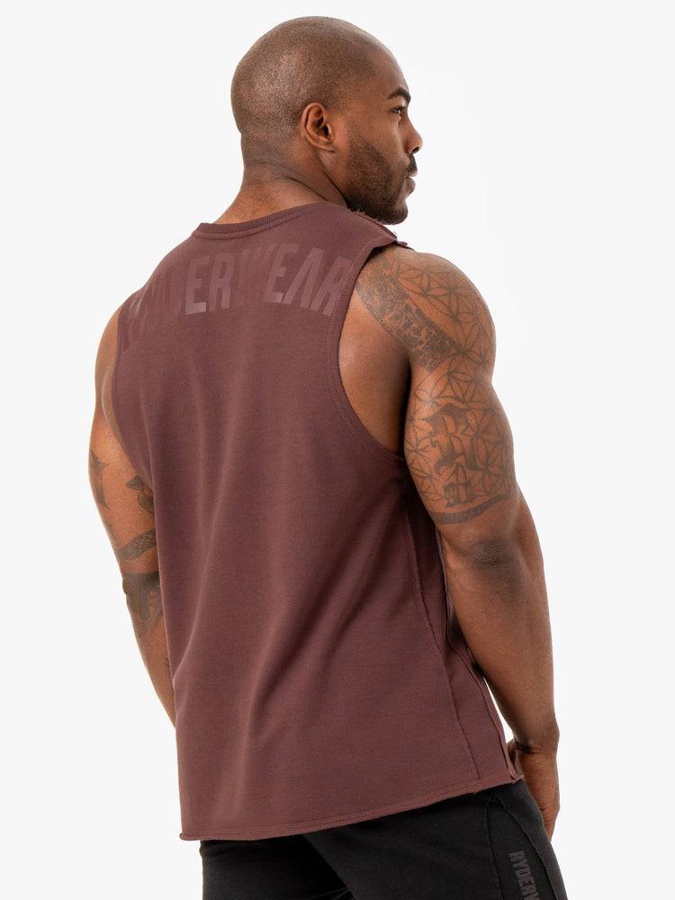 Podkoszulki Męskie Ryderwear Men Tanks Force Fleece Tank Ciemny Czerwone | PL3039NB