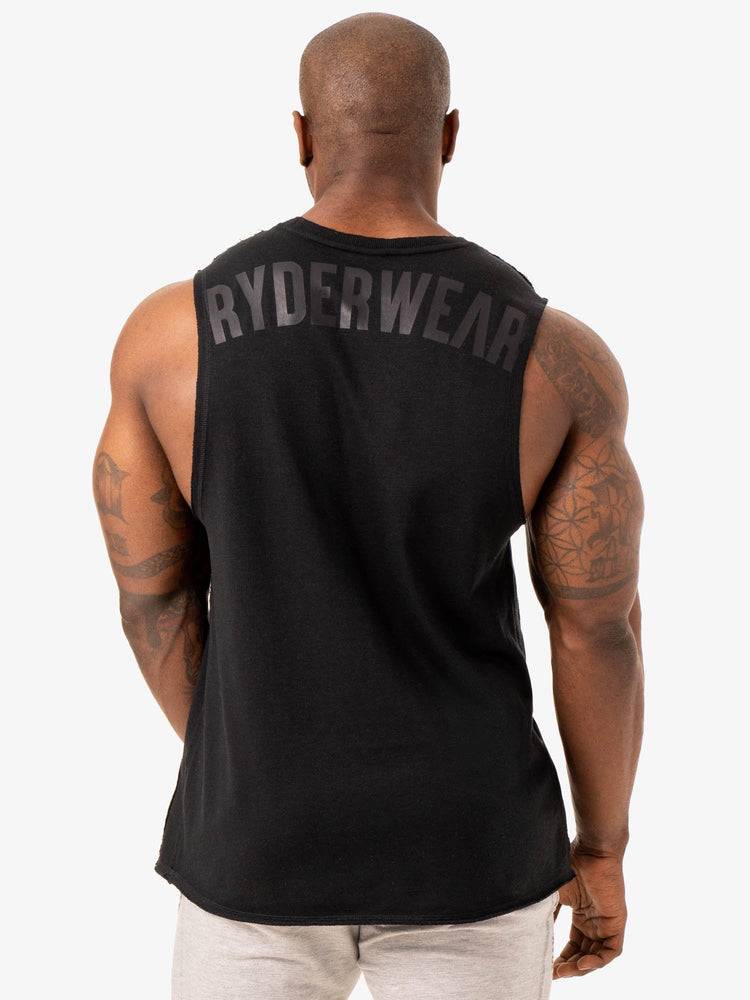 Podkoszulki Męskie Ryderwear Men Tanks Force Fleece Tank Czarne | PL3040BC