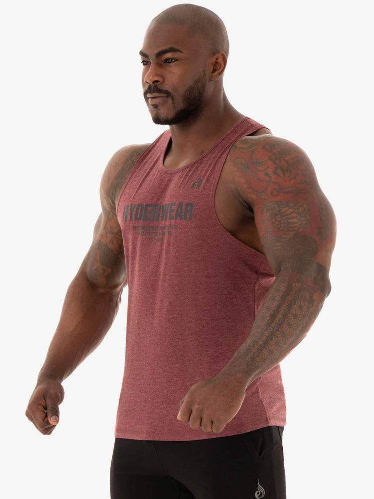 Podkoszulki Męskie Ryderwear Men Tanks Focus Baller Tank Bordowe | PL3048HK