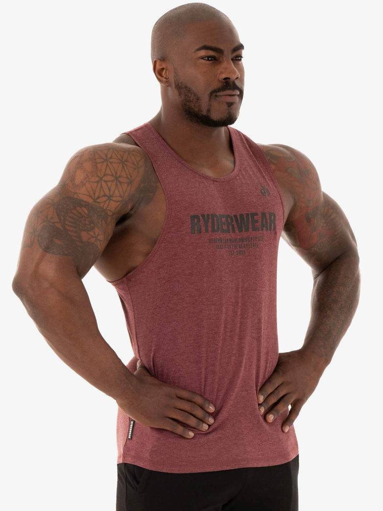 Podkoszulki Męskie Ryderwear Men Tanks Focus Baller Tank Bordowe | PL3048HK