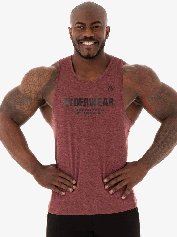 Podkoszulki Męskie Ryderwear Men Tanks Focus Baller Tank Bordowe | PL3048HK