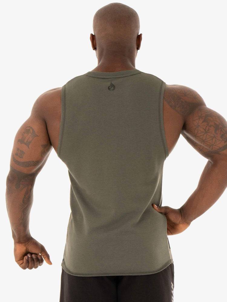 Podkoszulki Męskie Ryderwear Men Tanks Flex Fleece Tank Khaki | PL3051FM