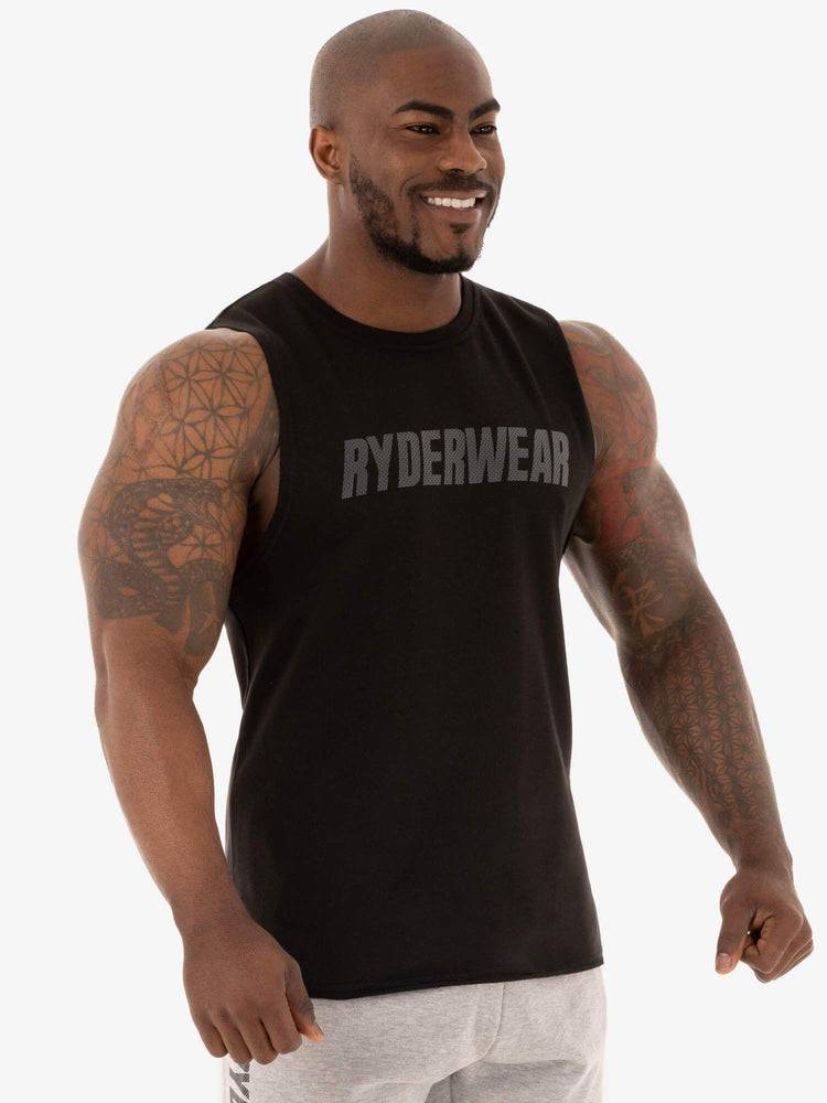 Podkoszulki Męskie Ryderwear Men Tanks Flex Fleece Tank Czarne | PL3053SO