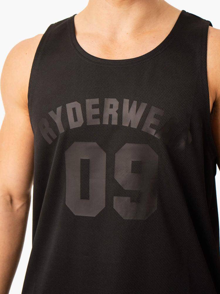 Podkoszulki Męskie Ryderwear Men Tanks Heritage Jersey Gym Stringers Czarne | PL2634TV