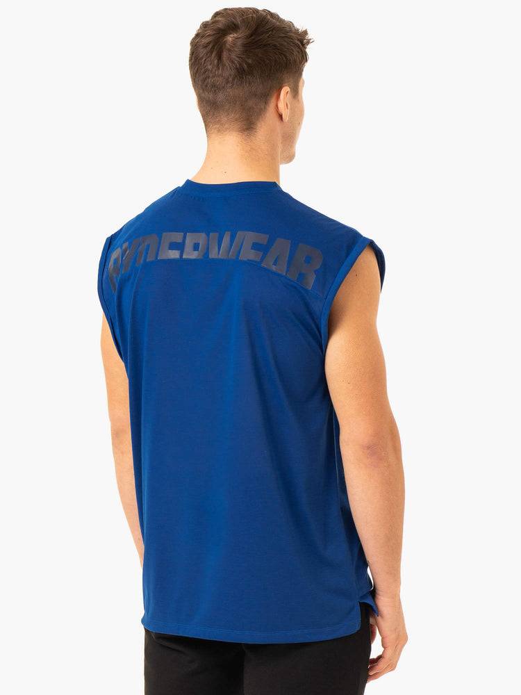 Podkoszulki Męskie Ryderwear Men Tanks Heritage Szerokie Cut Tank Jasny Niebieskie | PL3021JJ