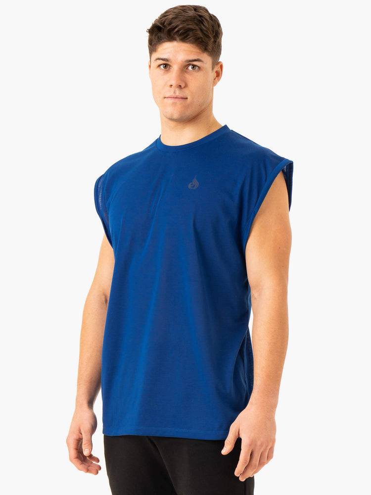 Podkoszulki Męskie Ryderwear Men Tanks Heritage Szerokie Cut Tank Jasny Niebieskie | PL3021JJ