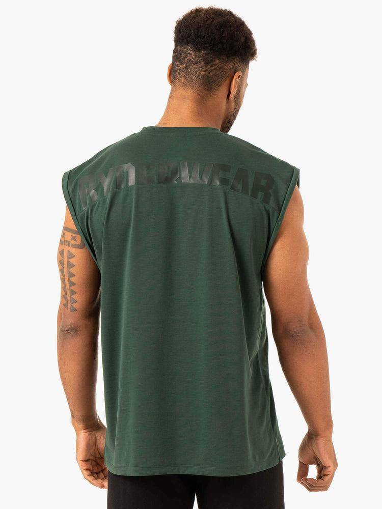 Podkoszulki Męskie Ryderwear Men Tanks Heritage Szerokie Cut Tank Zielone | PL3022HK