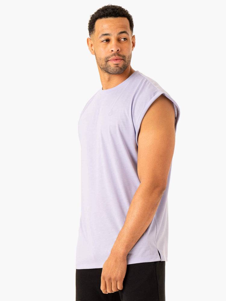 Podkoszulki Męskie Ryderwear Men Tanks Heritage Szerokie Cut Tank Lawenda | PL3023GL