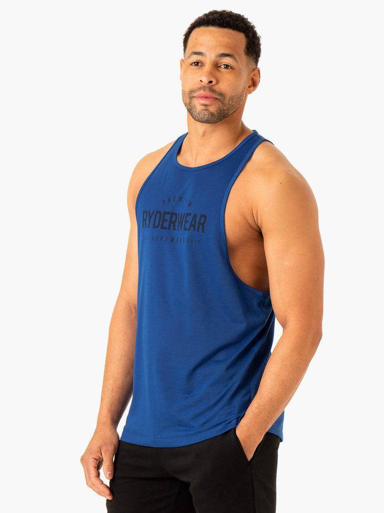 Podkoszulki Męskie Ryderwear Men Tanks Heritage Baller Tank Jasny Niebieskie | PL3026SO