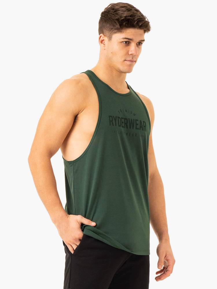 Podkoszulki Męskie Ryderwear Men Tanks Heritage Baller Tank Zielone | PL3027AP