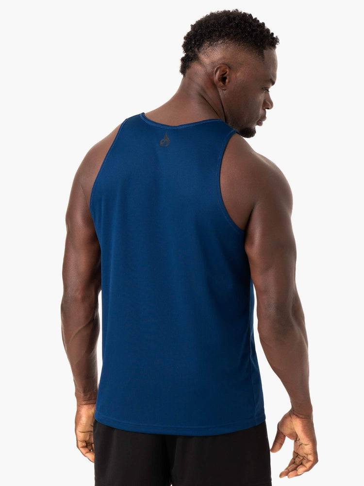 Podkoszulki Męskie Ryderwear Men Tanks Heighten Mesh Regular Tank Niebieskie | PL3030IS