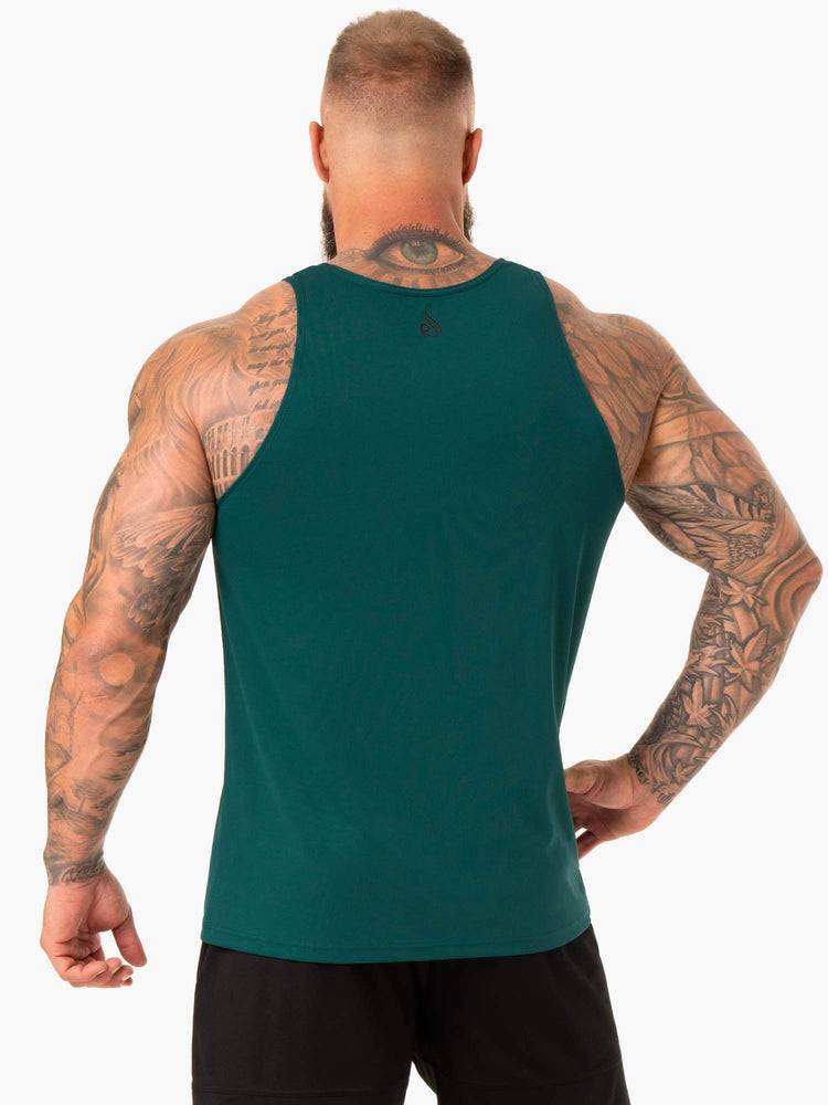 Podkoszulki Męskie Ryderwear Men Tanks Heighten Mesh Regular Tank Turkusowe | PL3031UT