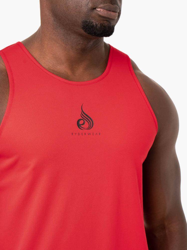 Podkoszulki Męskie Ryderwear Men Tanks Heighten Mesh Regular Tank Czerwone | PL3032YU