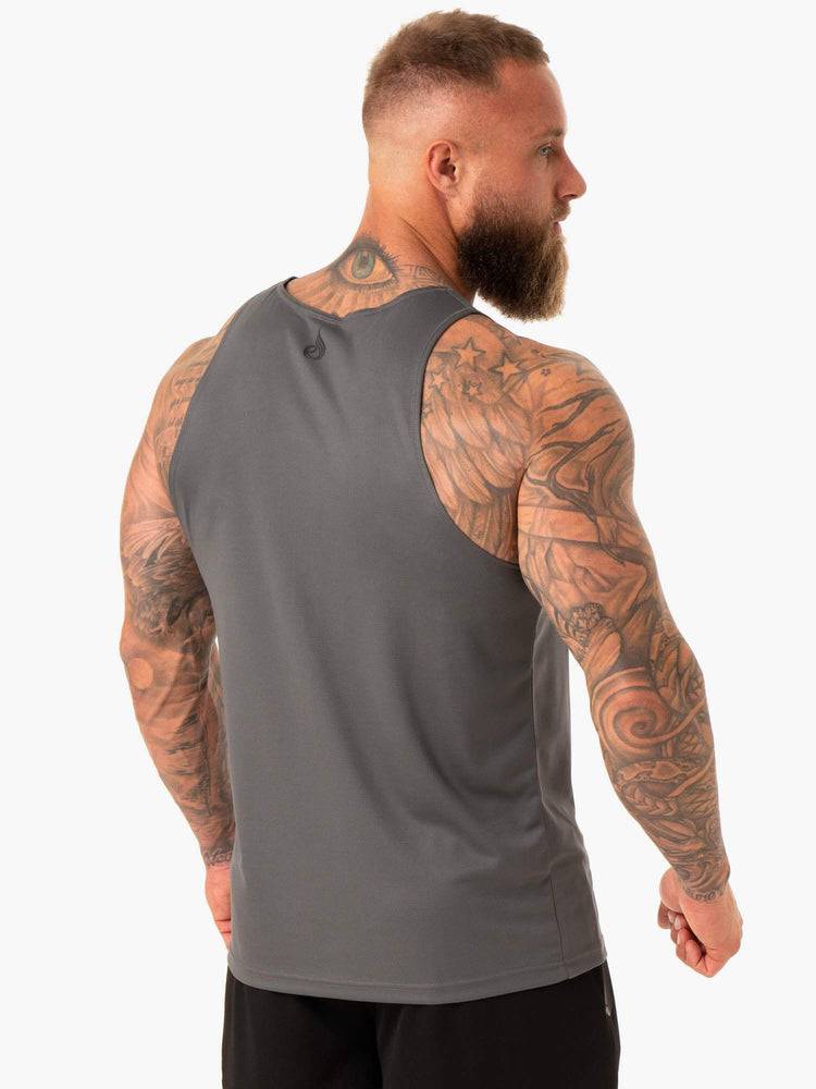 Podkoszulki Męskie Ryderwear Men Tanks Heighten Mesh Regular Tank Szare | PL3033TV