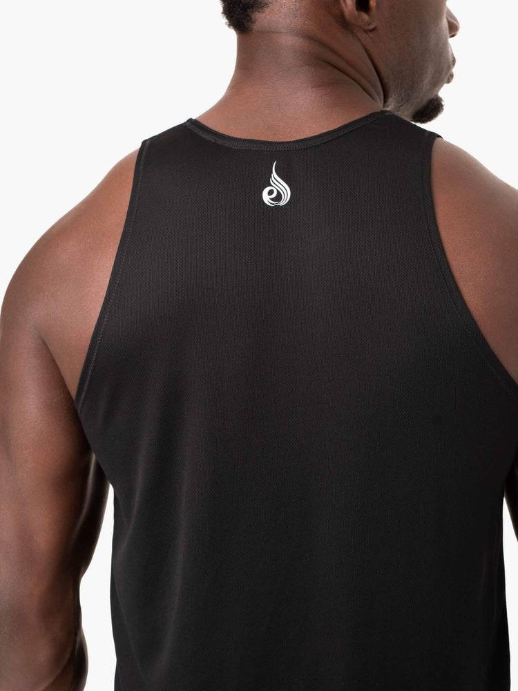 Podkoszulki Męskie Ryderwear Men Tanks Heighten Mesh Regular Tank Czarne | PL3034RW