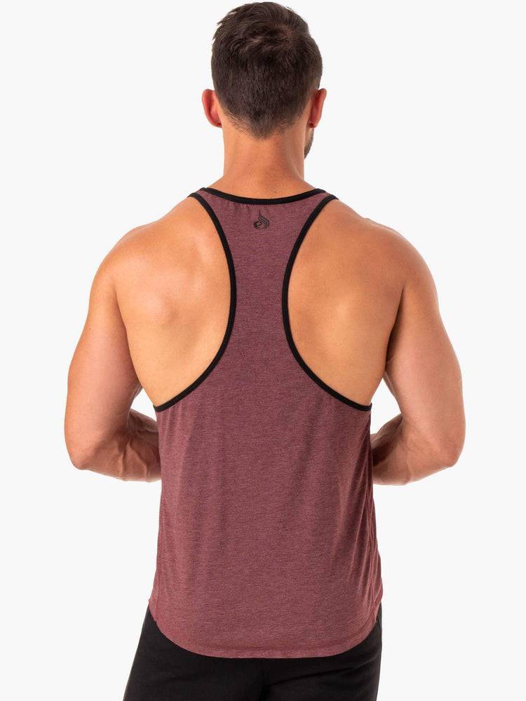 Podkoszulki Męskie Ryderwear Men Tanks Iron Gym Stringers T-Back Bordowe | PL2632UT