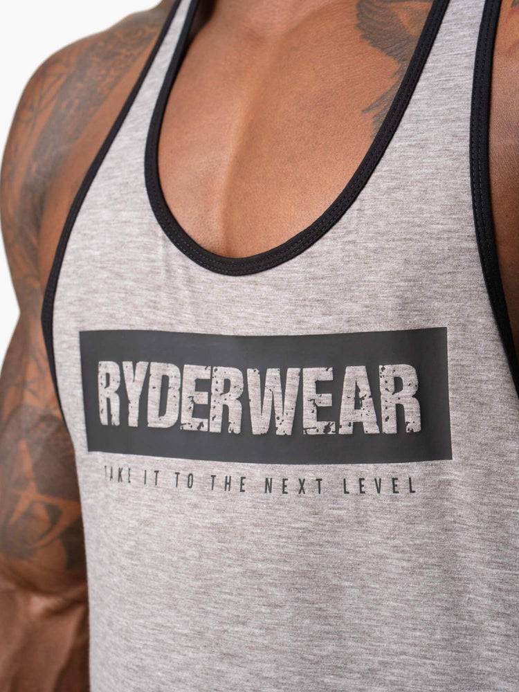 Podkoszulki Męskie Ryderwear Men Tanks Iron Gym Stringers T-Back Szare | PL2633YU