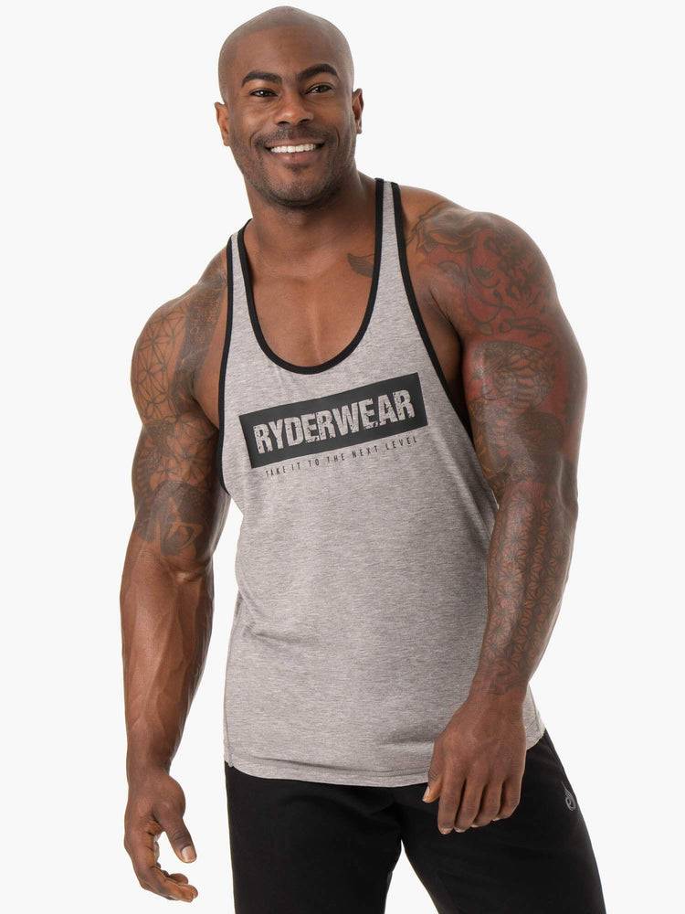 Podkoszulki Męskie Ryderwear Men Tanks Iron Gym Stringers T-Back Szare | PL2633YU