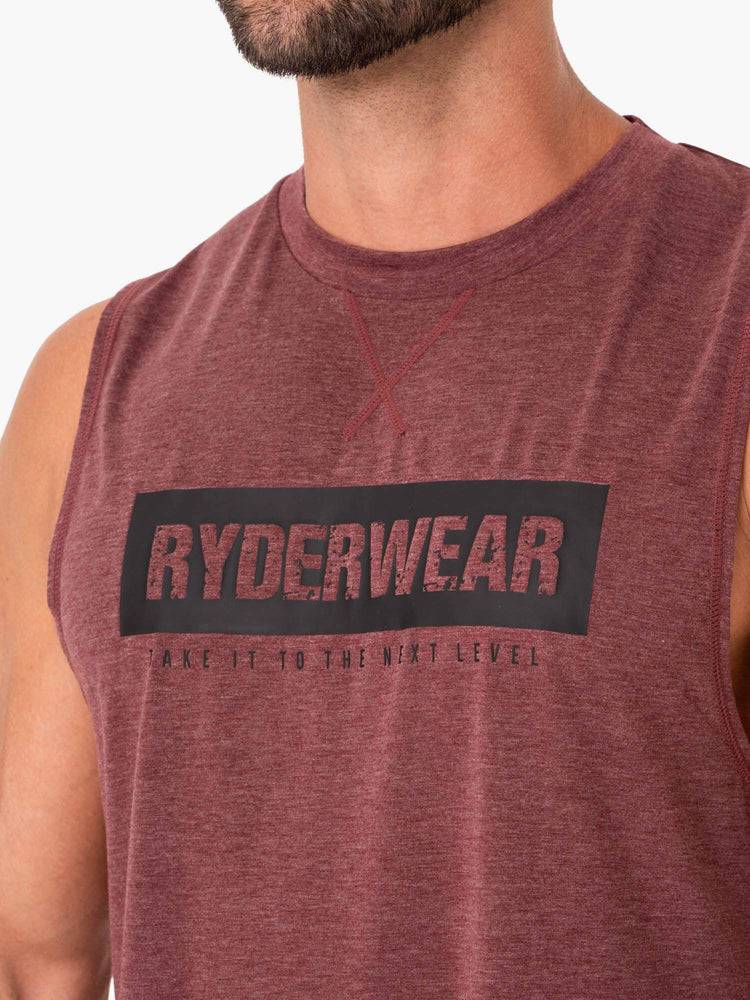 Podkoszulki Męskie Ryderwear Men Tanks Iron Baller Tank Bordowe | PL3013NB