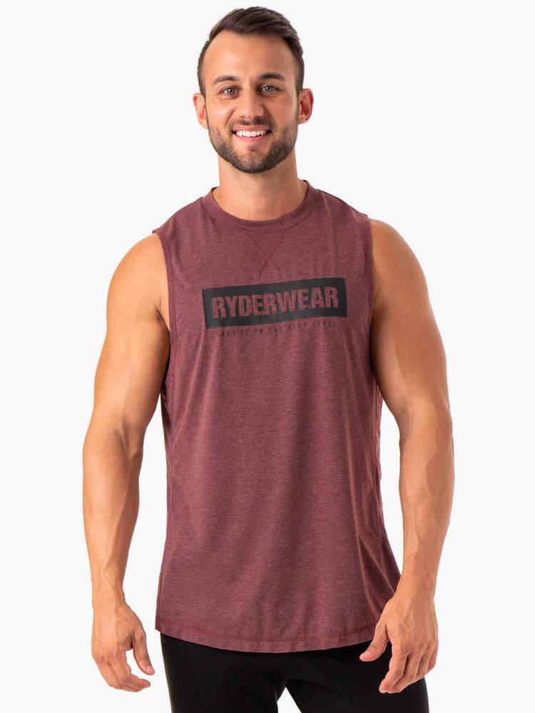 Podkoszulki Męskie Ryderwear Men Tanks Iron Baller Tank Bordowe | PL3013NB