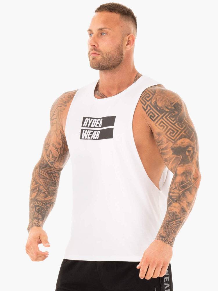 Podkoszulki Męskie Ryderwear Men Tanks Iron Baller Tank Białe | PL3019LH