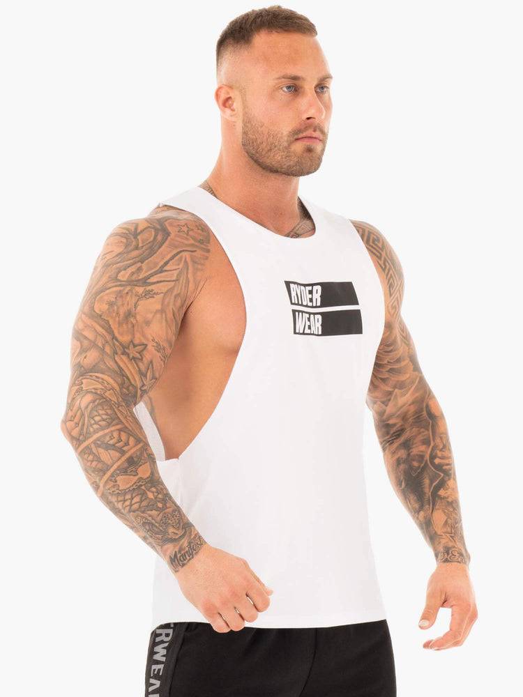 Podkoszulki Męskie Ryderwear Men Tanks Iron Baller Tank Białe | PL3019LH