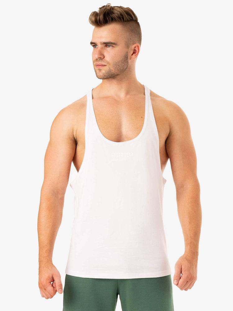 Podkoszulki Męskie Ryderwear Men Tanks Limitless Gym Stringers T-Back Białe | PL2624GL