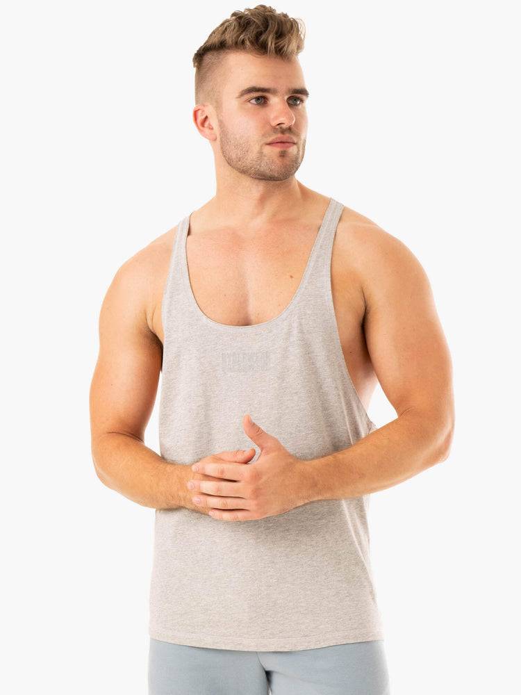 Podkoszulki Męskie Ryderwear Men Tanks Limitless Gym Stringers T-Back Szare | PL2625FM