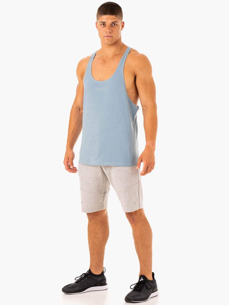 Podkoszulki Męskie Ryderwear Men Tanks Limitless Gym Stringers T-Back Niebieskie | PL2626DN