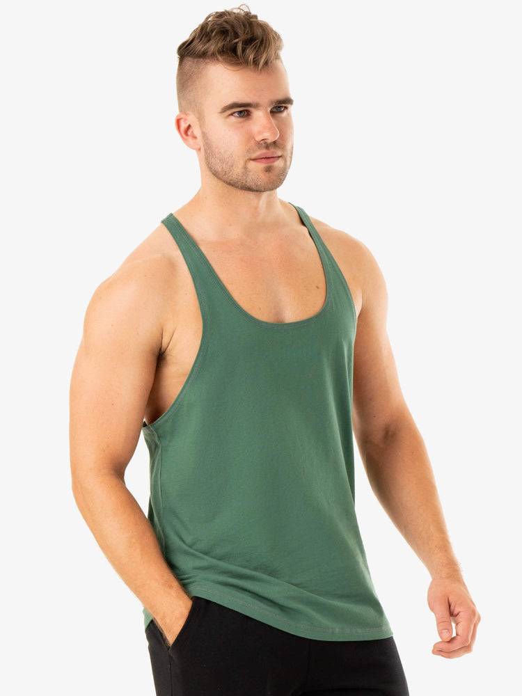 Podkoszulki Męskie Ryderwear Men Tanks Limitless Gym Stringers T-Back Zielone | PL2627SO