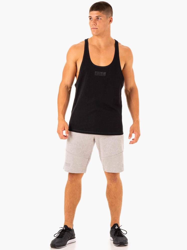 Podkoszulki Męskie Ryderwear Men Tanks Limitless Gym Stringers T-Back Czarne | PL2628AP