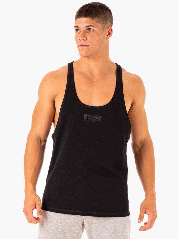 Podkoszulki Męskie Ryderwear Men Tanks Limitless Gym Stringers T-Back Czarne | PL2628AP