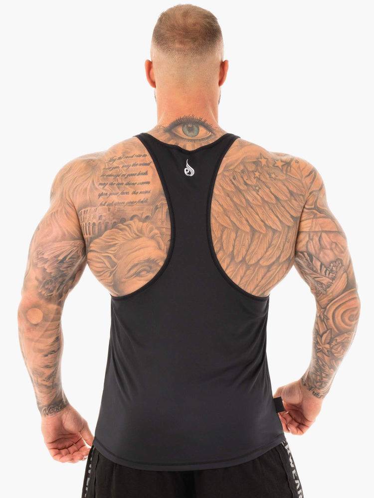 Podkoszulki Męskie Ryderwear Men Tanks Lift T-Back Gym Stringers Czarne | PL2629PQ