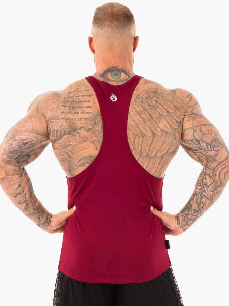 Podkoszulki Męskie Ryderwear Men Tanks Lift T-Back Gym Stringers Bordowe | PL2631IS