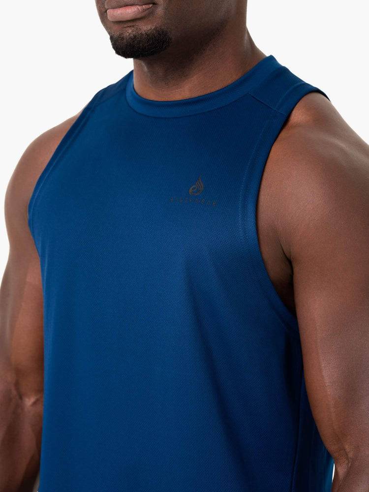 Podkoszulki Męskie Ryderwear Men Tanks Lift Mesh Baller Tank Niebieskie | PL3007TV