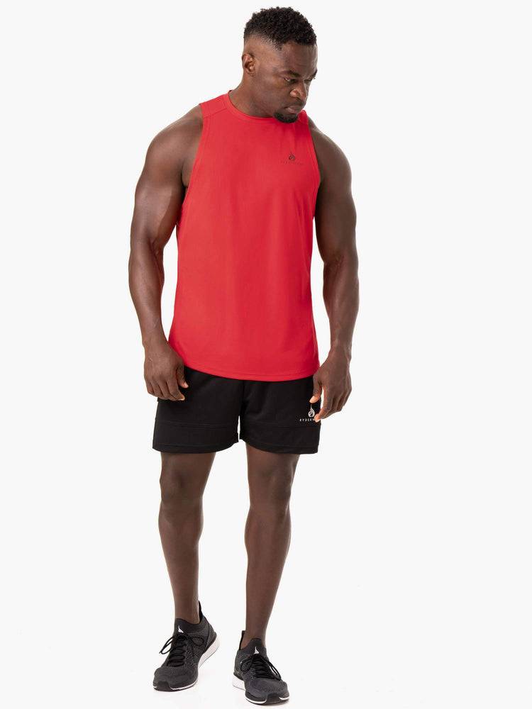 Podkoszulki Męskie Ryderwear Men Tanks Lift Mesh Baller Tank Czerwone | PL3009EX