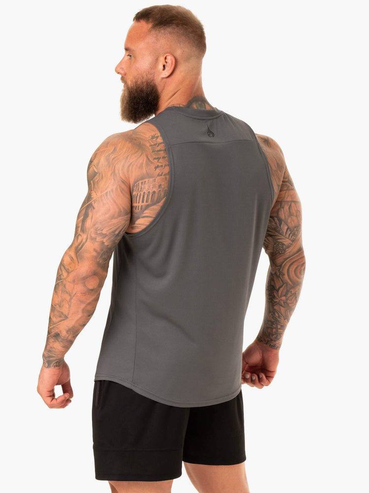 Podkoszulki Męskie Ryderwear Men Tanks Lift Mesh Baller Tank Szare | PL3010WY