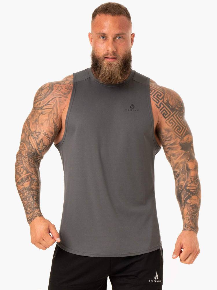 Podkoszulki Męskie Ryderwear Men Tanks Lift Mesh Baller Tank Szare | PL3010WY