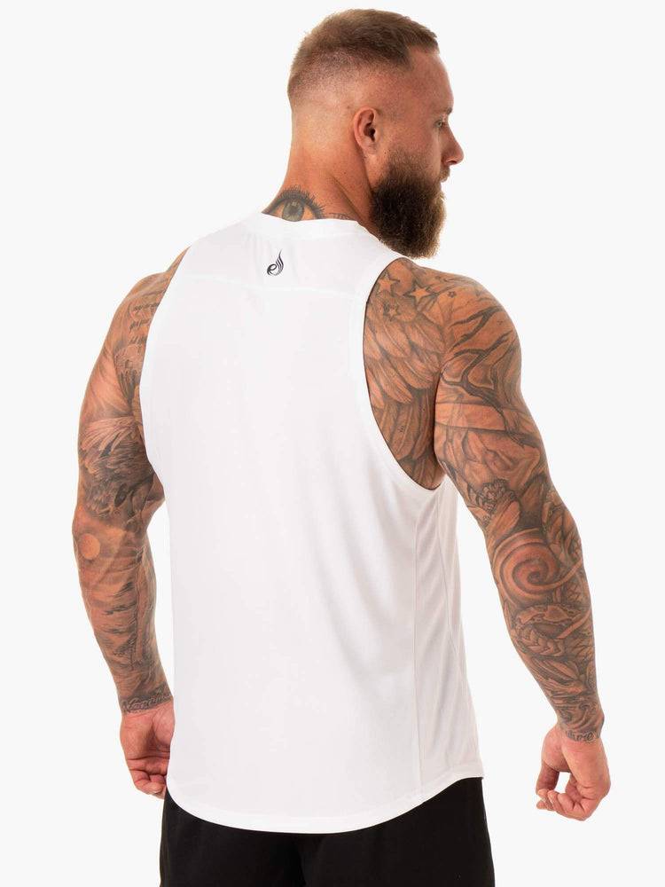 Podkoszulki Męskie Ryderwear Men Tanks Lift Mesh Baller Tank Białe | PL3011QZ