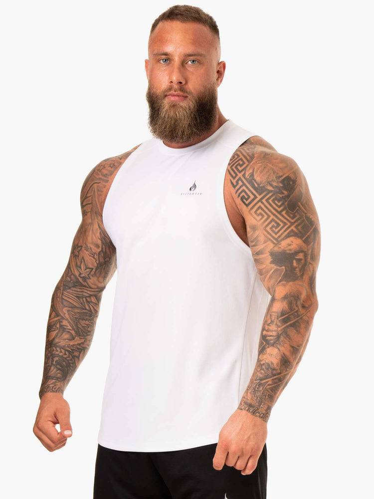 Podkoszulki Męskie Ryderwear Men Tanks Lift Mesh Baller Tank Białe | PL3011QZ