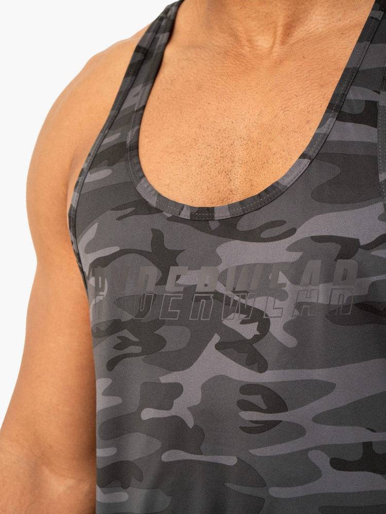 Podkoszulki Męskie Ryderwear Men Tanks Overdrive Gym Stringers T-Back Czarne Camo | PL2619LH