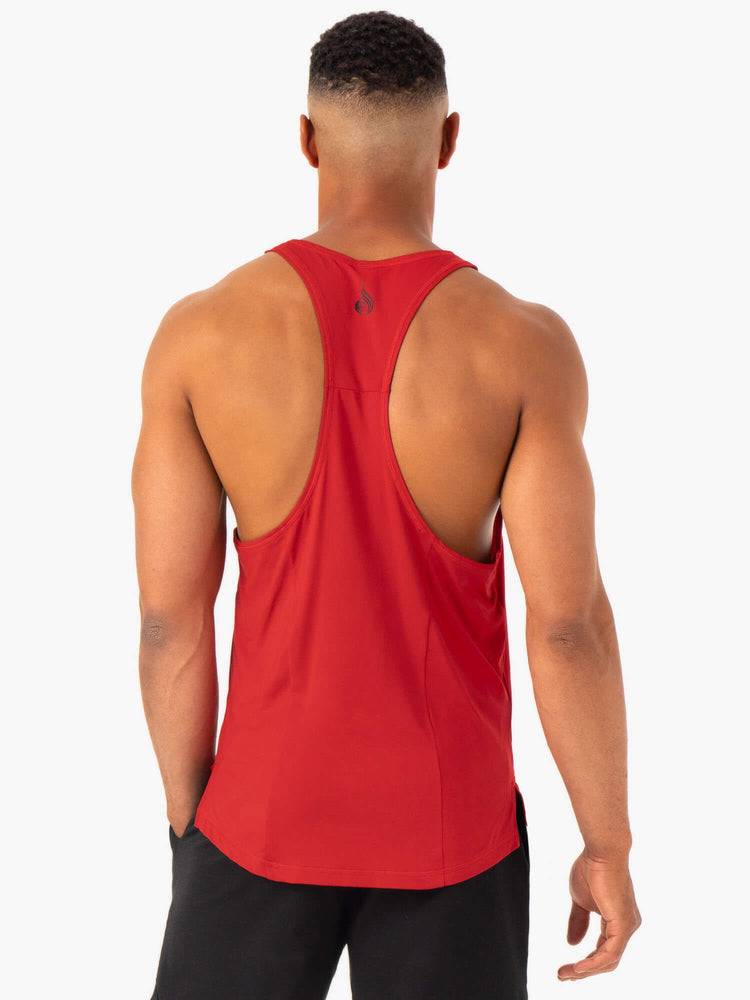 Podkoszulki Męskie Ryderwear Men Tanks Optimal Mesh Gym Stringers T-Back Czerwone | PL2620KI