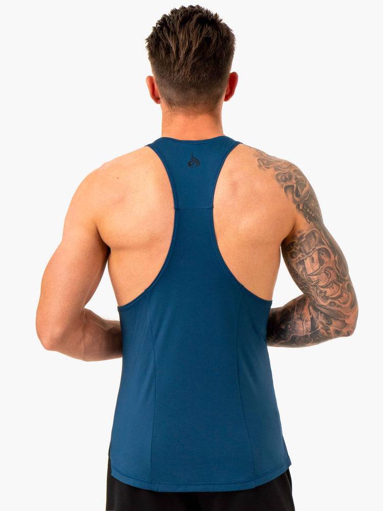 Podkoszulki Męskie Ryderwear Men Tanks Optimal Mesh Gym Stringers T-Back Niebieskie | PL2621JJ