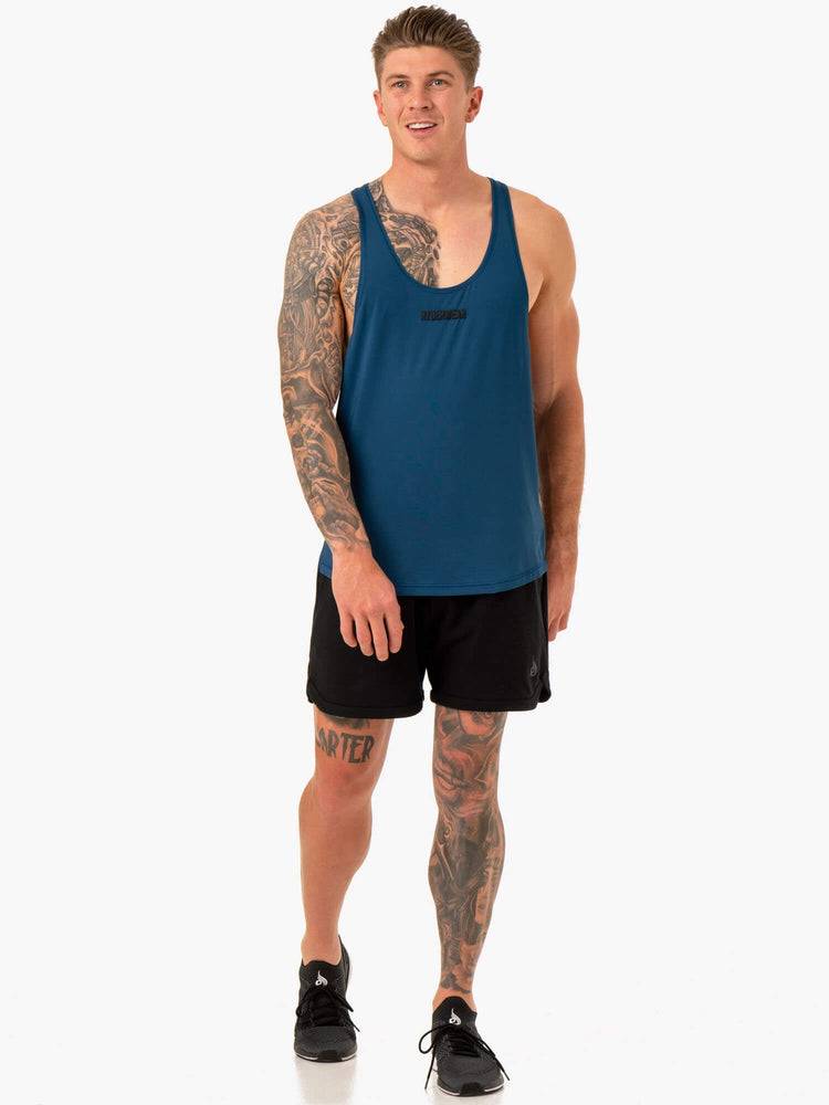 Podkoszulki Męskie Ryderwear Men Tanks Optimal Mesh Gym Stringers T-Back Niebieskie | PL2621JJ